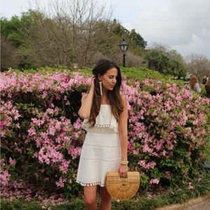 White Pom Pom Dress by Red Carter